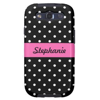 White and Black Polka Dot Pattern Galaxy S3 Cases