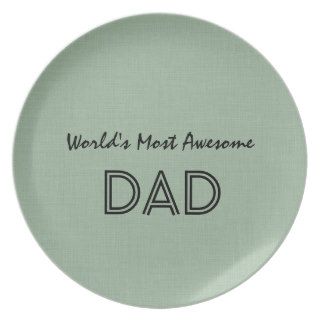 World's Most Awesome Dad SAGE GREEN Gift Item Party Plates