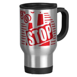 STOP FACTORY POLLUTION RED LOGO CAUSES ENVIRONMENT COFFEE MUG