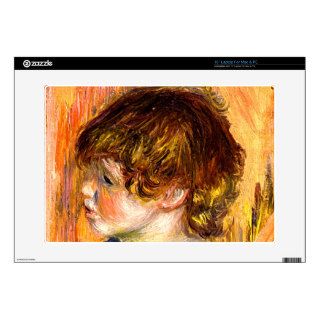 Head of a young girl by Pierre Renoir Decals For 15" Laptops