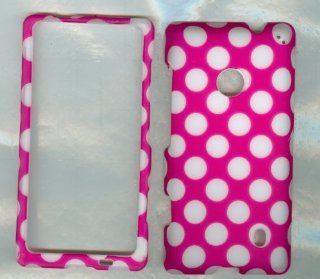 NOKIA LUMIA 521 520 T MOBILE AT&T METRO PCS PHONE CASE COVER FACEPLATE PROTECTOR HARD RUBBERIZED SNAP ON CAMO PINK WHITE POLKA DOT Cell Phones & Accessories
