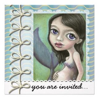 Pregnant mermaid custom invitations