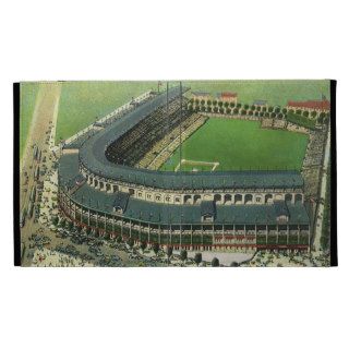 Vintage Sports Baseball Stadium, Aerial View iPad Folio Cases