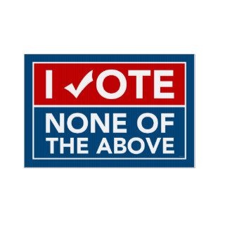 I Vote None of the Above Yard Sign