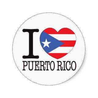 Puerto Rico Love v2 Round Stickers