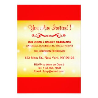 Classic Red and Gold Custom Party invitations