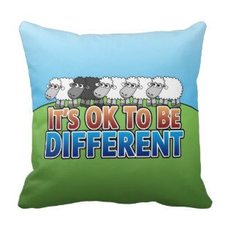 Its OK to be Different   Cute Cartoon Animals Throw Pillow