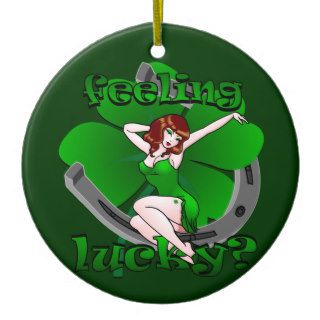 Irish Luck Pin Up Girl Decoration Retro Pinup Gift Christmas Tree Ornaments