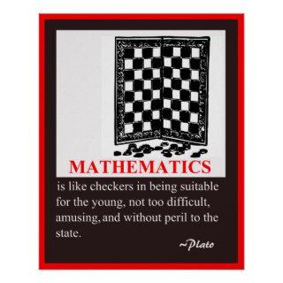 Math Humor and quote by Plato Poster
