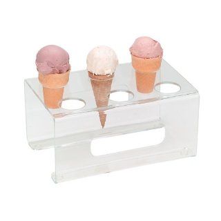 Acrylic Ice Cream Cone Stand   6 Holes   Food Storage Containers