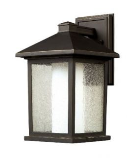 Z Lite 524M Mesa Outdoor Wall Light, Aluminum Frame, Oil Rubbed Bronze Finish and Seedy and Matte Opal Shade of Glass Material   Wall Porch Lights  