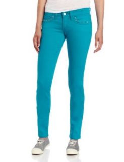 Levi's Women's 524 Skinny Jean with Studs, Tile Blue, 24/0 Medium