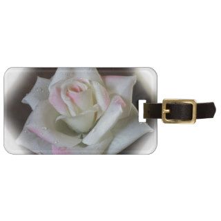 Glistening White Rose Luggage Tag