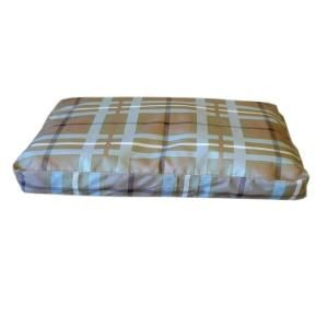 Large Brutus Tuff Blue / Brown Plaid Saddle Stitch Petnapper Dog Bed 02048