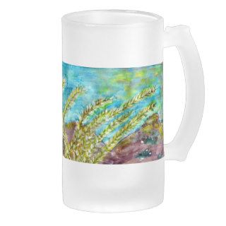 SM237 Frosted Glass Mug/ Fine Art Painting