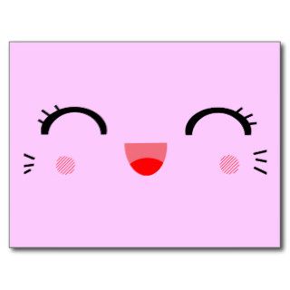 cute kawaii happy face smile girly postcard