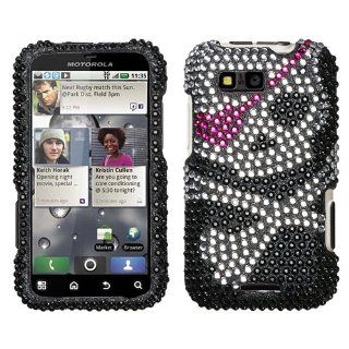 Motorola Defy MB525 Full Diamond Bling Graphic Case   Skull (free Anti Noise Shield) Special ESD Cell Phones & Accessories