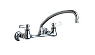Chicago Faucets 540 LDL9CP Wall Mount Service Sink with Metal Lever Handles, Chrome   Touch On Kitchen Sink Faucets  