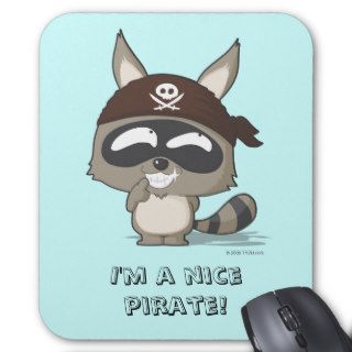 Cute pirate raccoon anime funny cartoon mousepad