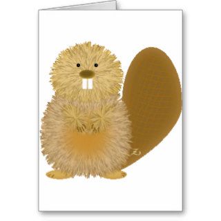 Adorable Animal Drawings Beaver Greeting Card