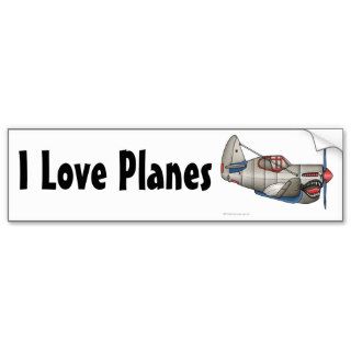 "Airplane WW2 Fighter Plane, I Love Planes… Bumper Bumper Stickers