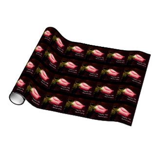 17th anniversary, pink rose buds, gift wrap.