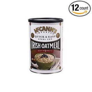 McCanns Quick and Easy Steel Cut Irish Oatmeal, 24 Ounce    12 per case.  Oatmeal Breakfast Cereals  Grocery & Gourmet Food