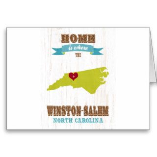 Winston Salem, North Carolina Map – Home Is Where Card