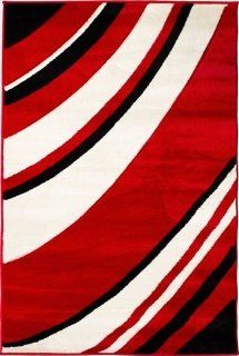 7'10" x 9'10" Rectangular Infinity Home Source Area Rug 510007 Red Color Machine Made in Turkey "Melody Collection" Tether Design  