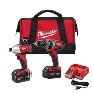 Milwaukee Reconditioned M18 18 Volt Lithium Ion Cordless Hammer Drill/ Impact Driver Combo Kit (2 Tool) 2697 82