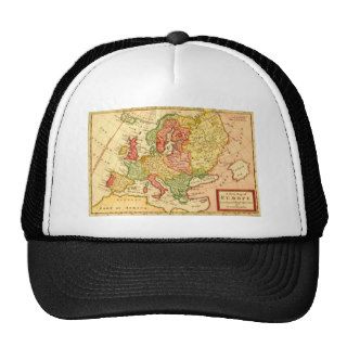 Antique 17th Century Herman Moll Map of Europe Trucker Hats