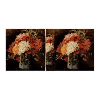 Van Gogh Vase w Carnations, Vintage Floral Flowers 3 Ring Binders