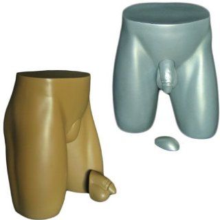Full Size Fiberglass Male Buttocks Form with Exchangeable Part   fleshtone
