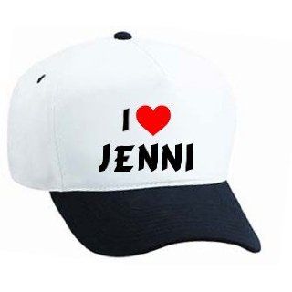 Baseball Cap with I Love Jenni (first name/surname/nickname) Clothing