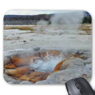Geysers Steam Boiling Yellowstone Mousepads