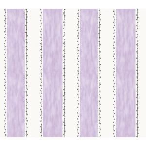 The Wallpaper Company 56 sq. ft. Purple And White Ciao Bella Stripe Wallpaper WC1285097
