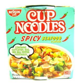 Nissin Instant Noodle CUP   Spicy Seafood Flavour  Ramen Noodles  Grocery & Gourmet Food