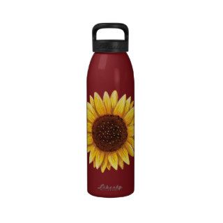 Sunflower painting custom water bottle