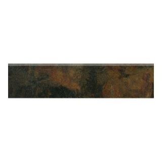MARAZZI Imperial Slate 3 in. x 12 in. Black Ceramic Bullnose Floor and Wall Tile UH59
