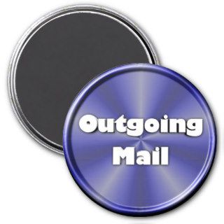 Blue Button Outgoing Mail Fridge Magnets