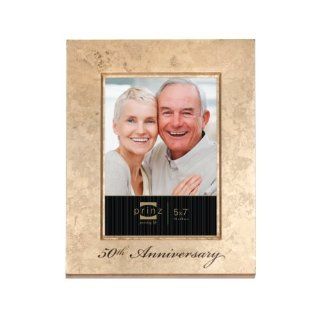 Prinz 5 Inch by 7 Inch Happily Ever After 50th Anniversary Frame with Black Silkscreen   Single Frames