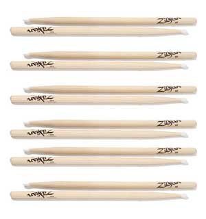 Zildjian 7ANN   6 Pair 7A Nylon Natural Drumsticks Musical Instruments