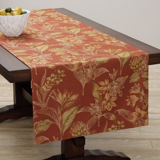 Extra Wide Italian Woven Corona Floral Table Runner 95 x 26 inches Table Linens