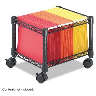 Safco   Mini Mobile Wire File Cart, Steel Wire, 15 1/2w x 14d x 12 1/2h, Black   Sold As 1 Each   Sturdy steel wire construction. 