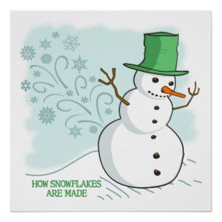 Funny Snowman Snowflakes Illustration