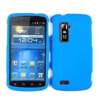 ZTE ANTHEM 4G N910 NEON LIGHT BLUE RUBBER SPRAY HARD PHONE CASE SNAP ON PROTECTOR Cell Phones & Accessories