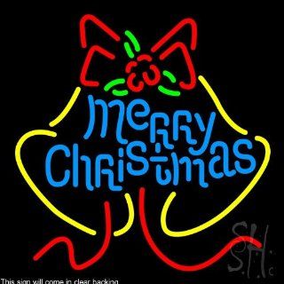 Merry Christmas Light Decoration Clear Backing Neon Sign 24" Tall x 24" Wide  Business And Store Signs 