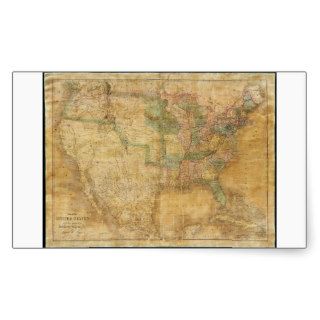 1839 David H. Burr Wall Map of the United States Rectangular Stickers