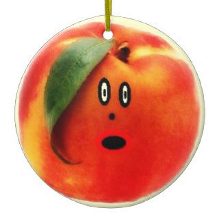 Peach Cartoon Face Christmas Tree Ornaments