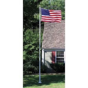 Annin Flagmakers 20 ft. White Fiberglass Flagpole with 4 ft. x 6 ft. U.S. Flag 3952